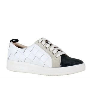 Diba True Yuliana Black White Leather Sneaker Size 8.5 New With Box